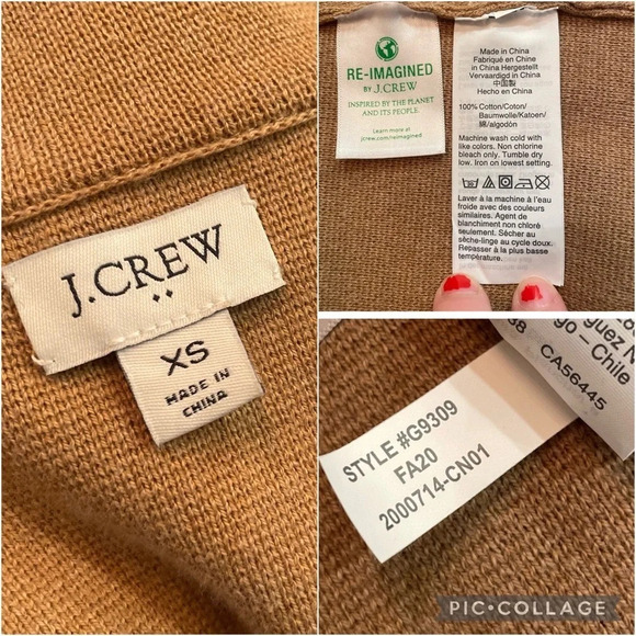 J. CREW Fall 2020 Sweater Blazer Heather Acorn 2 Button Front Closure size XS - Picture 2 of 12